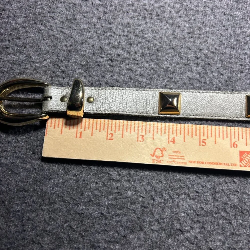 Leather‎ Punk Belt Gray Pyramid Studded Punk VTG 80s Made in USA Size Small 29